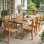 Ensemble de salle à manger d'extérieur en bois d'acacia durable avec 8 chaises Eastmane