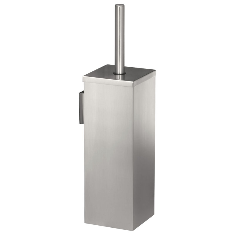 Wall-Mounted Toilet Brush & Holder, Grey