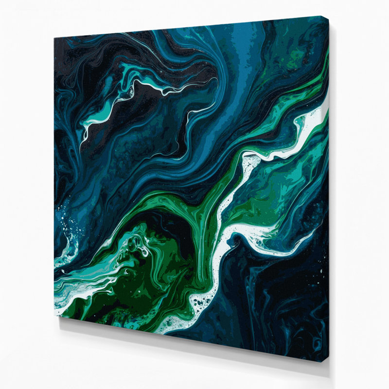 Abstrait art fluide sur toile grise 20, H 32 po x l 32 po