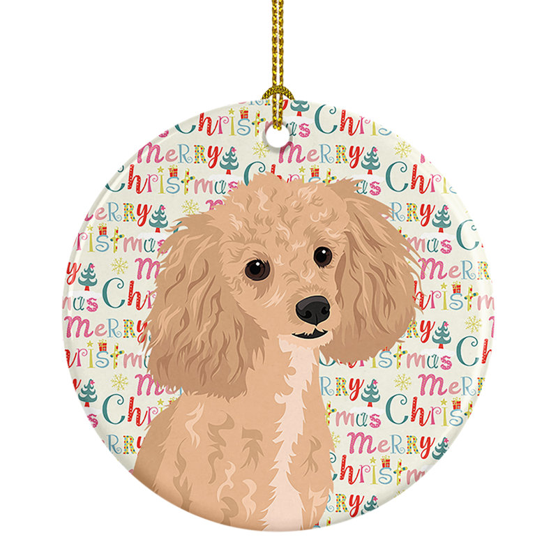 Ornement suspendu en céramique Poodle Toy
