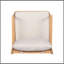 Fauteuil club de patio en bois d'acacia avec coussin résistant à l'eau, teck et beige (1 pièce)