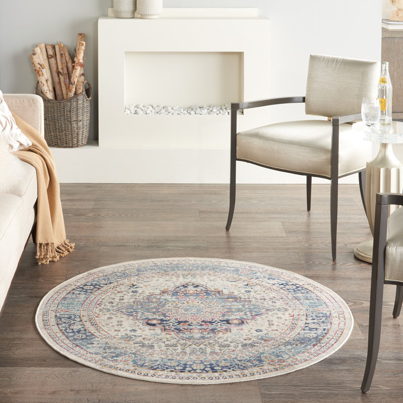 Minda Oriental Indoor Rug, Round 4'