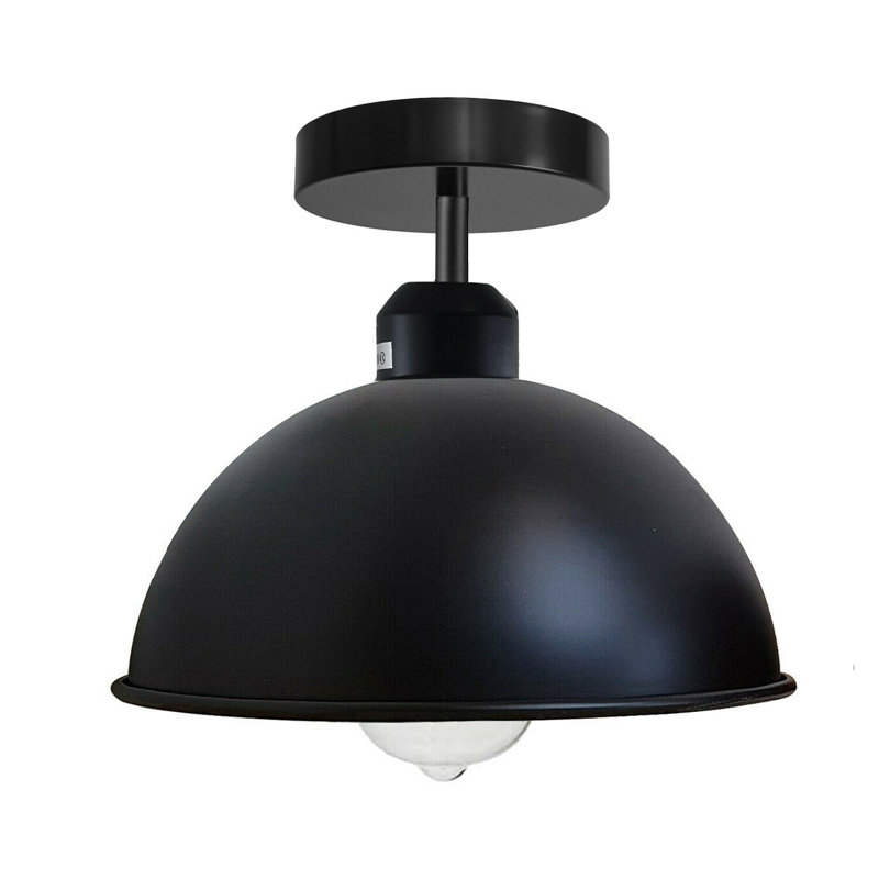 Bustillos Semi Flush Mount, Black inner Gold