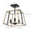 3-Matte black dimmable iron Flush mount light