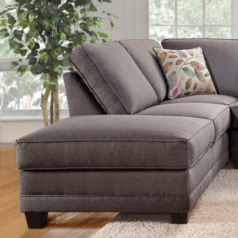 Canapé modulaire faisant face à la gauche de 113 po Angelike, Gris Jitterbug