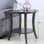 Table ovale - Présentoir en placage de bois avec tablette contemporaine-550775518