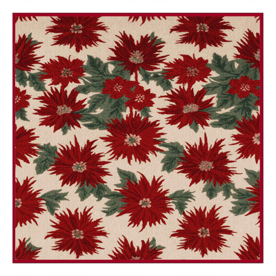 Tapis rouge botanique lavable à la machine