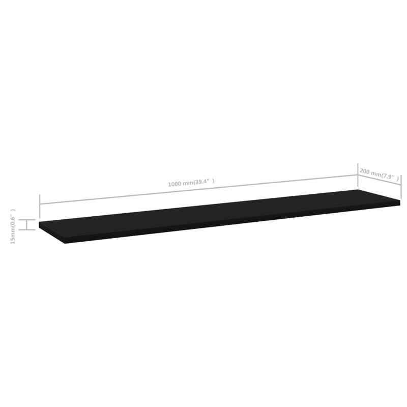 Floating Shelves Wall Shelving Wall Mounted Shelves Display Wall Units, 0.6"  H x 39.4" W x 7.9" D, Black