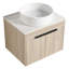 Meuble-lavabo moderne en chêne blanc. Avec cuve en céramique et problème - Porte à fermeture en douceur pour rangement avec cuve. Support mural 24 "A Hip & Ample