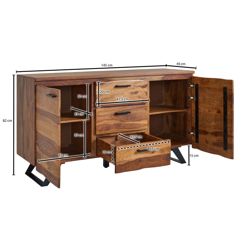 Cardington 145cm Solid Wood Sideboard