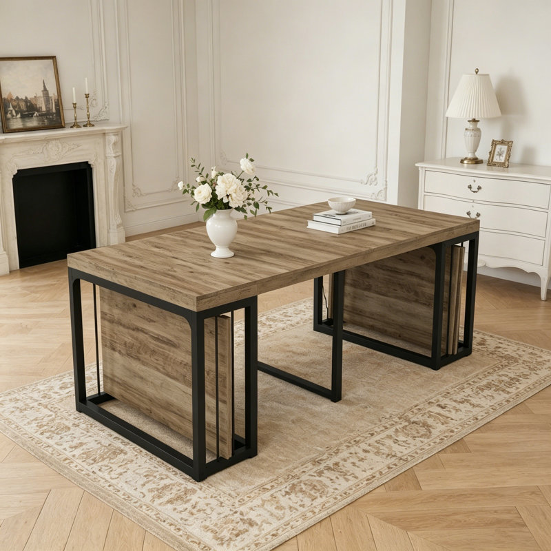 Table de salle à manger extensible Modern, Ancient Oak
