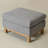 Linen Blend Goose Feather Down Upholstered Ottoman With Wood Leg-851004600