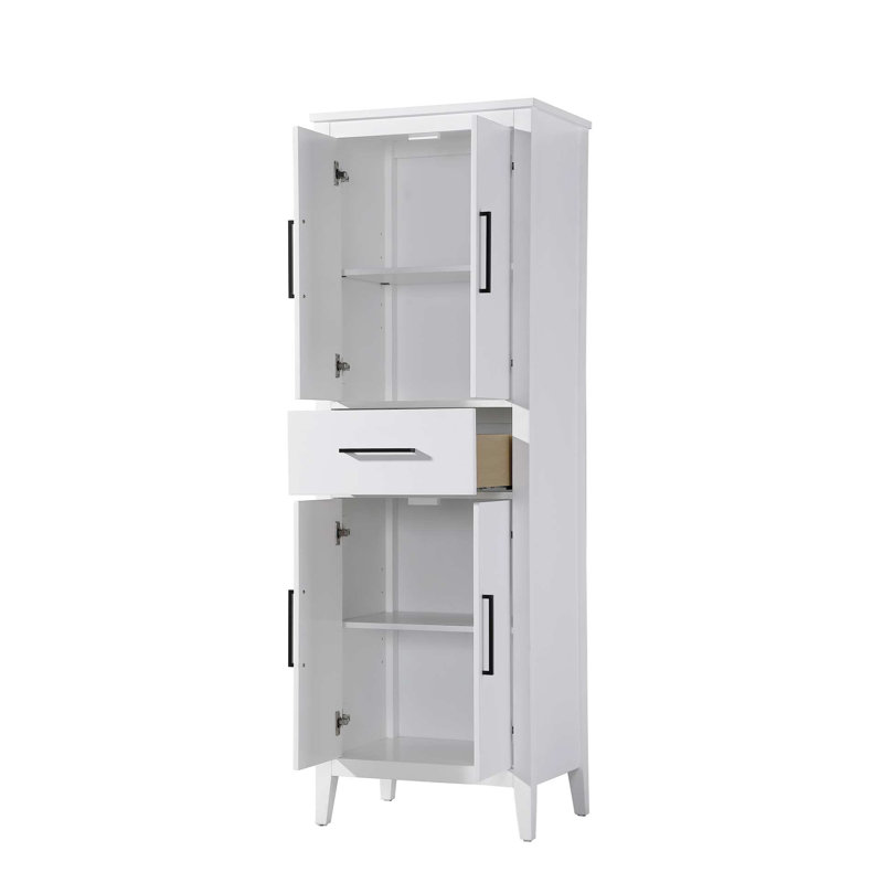 Armoire de rangement 24 po pour salle de bain blanche, H 72 po x l 24 po x P 72 po, Blanc