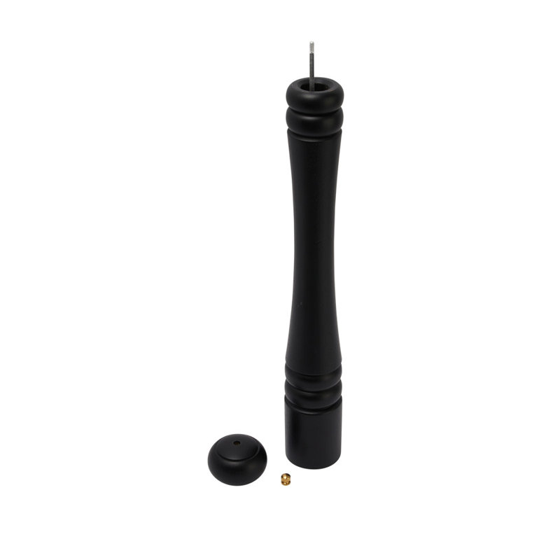 Modern Matte Black Wood Pepper Mill, 20-inch