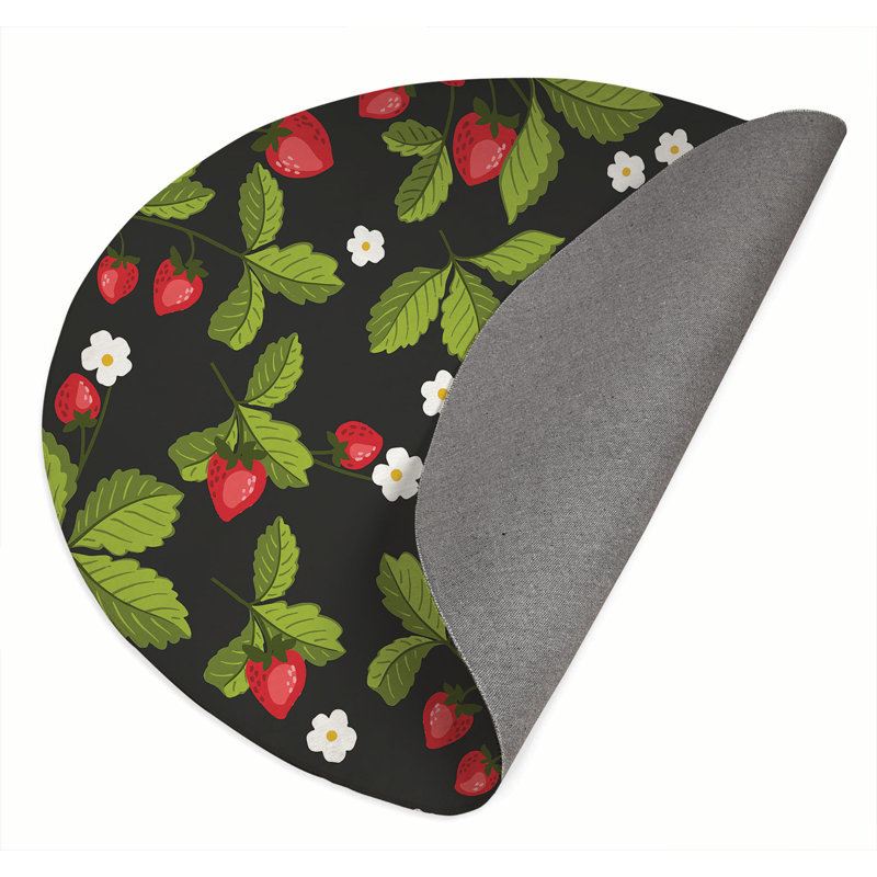 Tapis d'extérieur Strawberries, Rond 5 pi