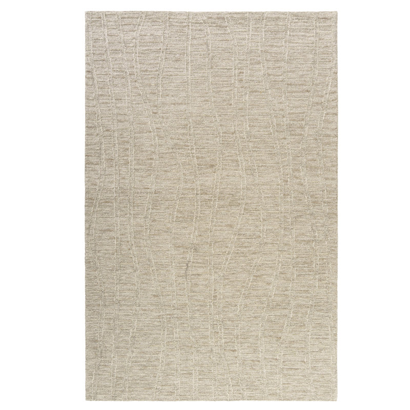 Casual High-Low Handmade Natural Wool Indoor Area Rug, Rectangle 2' x 3'