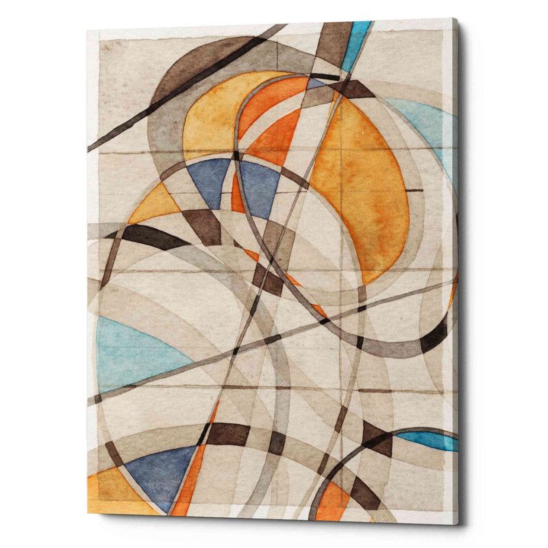 «Ovals & Lines I» par Nikki Galapon, art mural sur toile, H 26 po x l 18 po x P 0,75 po