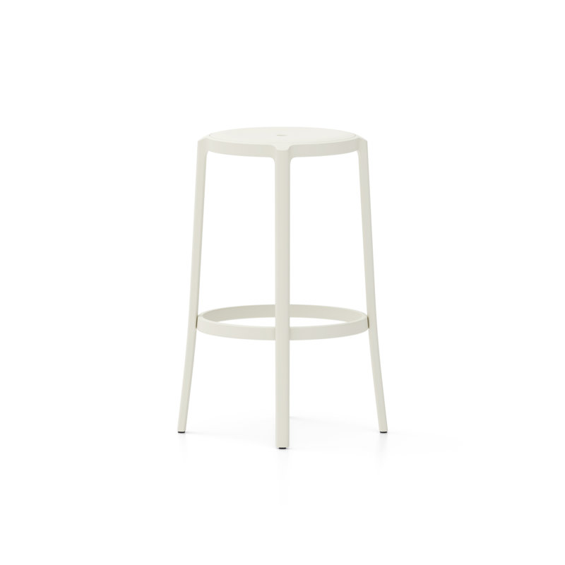 On & On Recycled Plastic Seat by Edward Barber and Jay Osgerby, White, Bar Stool (29.5" Seat Height)