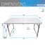 Table pliante à hauteur réglable en granit blanc Techni Home de 4 pi avec poignée facile à transporter