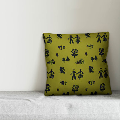 Folk Forest Geometric Throw Pillow