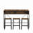 59"Console Table with Power Socket and LED light, 3 Saddle Stools-1407535295
