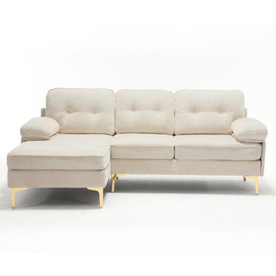 Eriane 84'' Reversible Upholstered Sectional Sofa Chaise -  Mercer41, 1FA41055C8084F2DAEE4D9F2F86126E9