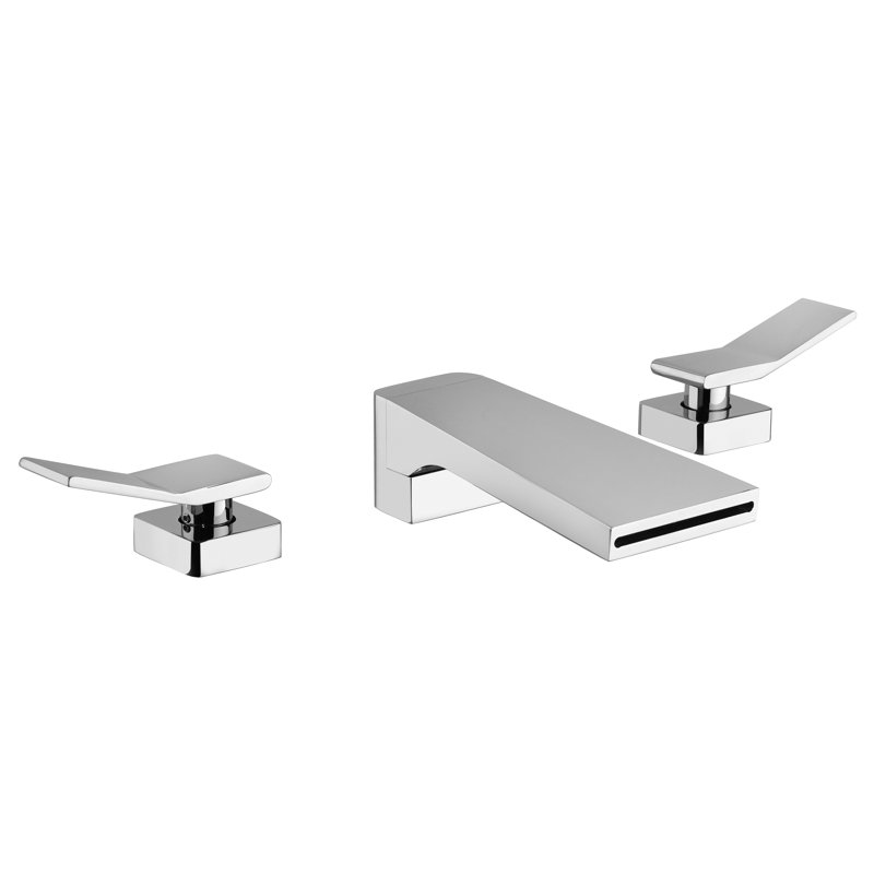 Gattinara Two-Handle Deck Mounted Roman Tub Filler, Polished Chrome