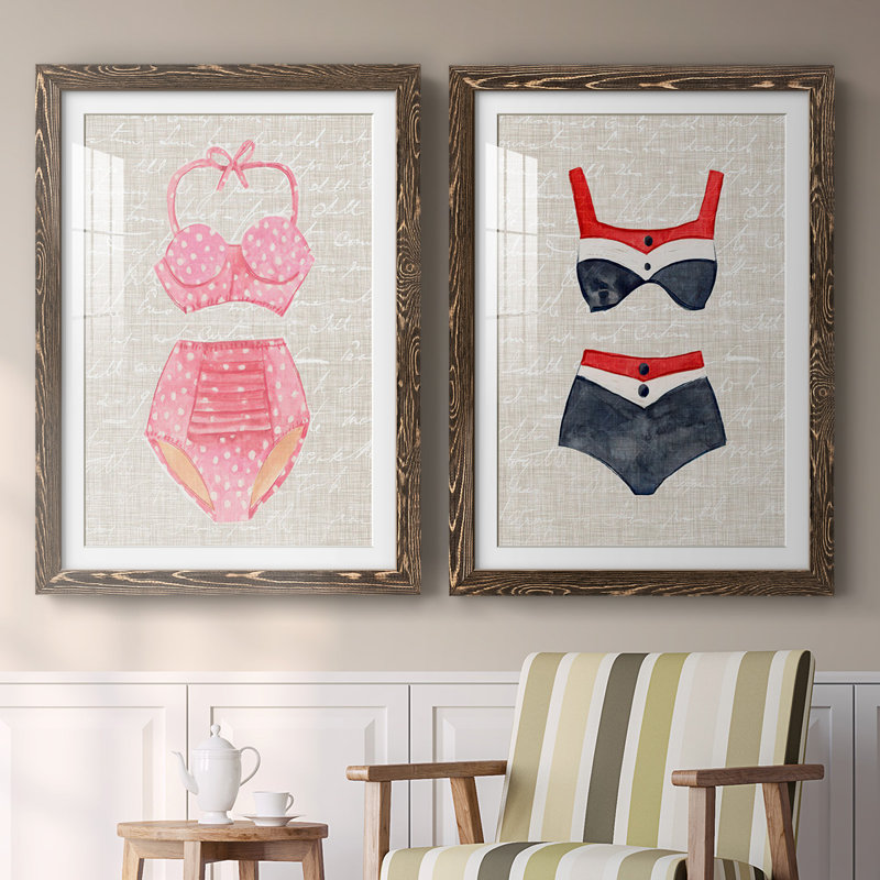 Reproduction encadrée rétro «I Premium» - Prêt à accrocher, H 27,5 po x l 75 po x P 1,5 po, Noyer