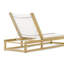 84" Long Teak Single Chaise Sling Lounger