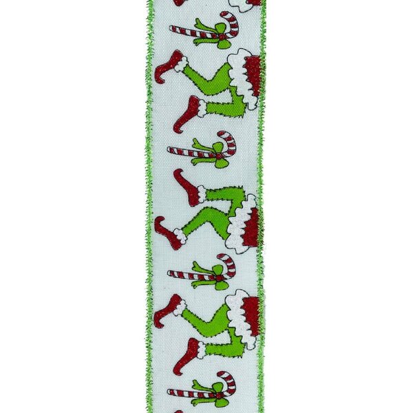 10) Christmas Grinch Peppermint Red Green Glitter Plastic Ornaments 2.5  Decor