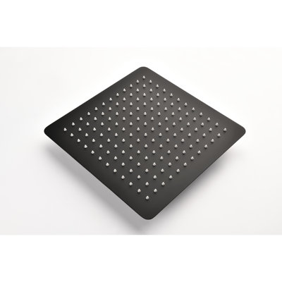 Pomme de douche noire matte - Acier inoxydable, haute, économiseur d'eau, buse autonettoyante, accoudoirs en acier autonettoyant, ajustement universel pour les accoudoirs