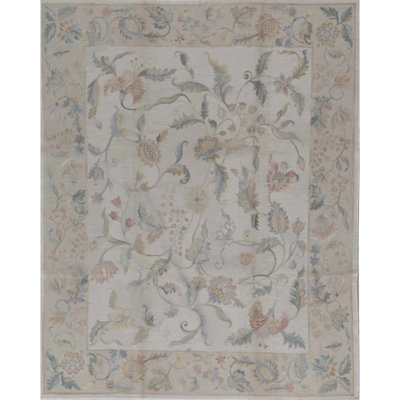 Tapis beige et beige noué à la main de haute qualité