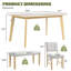 Ensemble de table de salle à manger 6 pièces, table de salle à manger rustique de style campagnard avec 4 chaises rembourrées et banc, ensemble de table de salle à manger en bois massif pour 6 personnes (assemblage facile, bois naturel délavé)