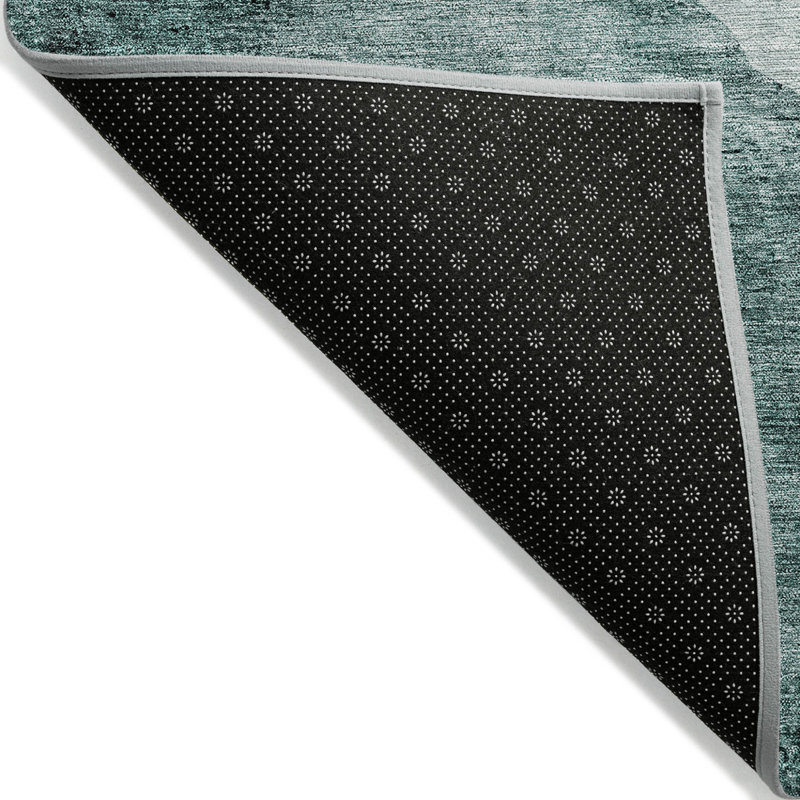 Tapis extérieur lavable abstrait bleu sarcelle 8 pi x 10 pi bleu turquoise et vert menthe