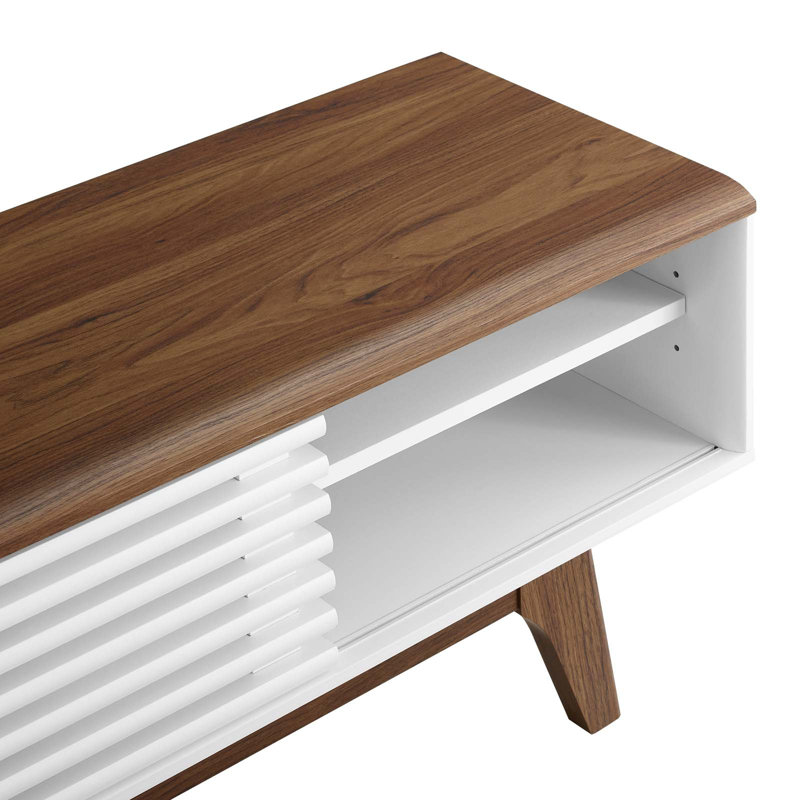Render 48" TV Stand, Walnut/White