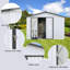 Abri de jardin en métal 12 pi x 10 pi blanc et gris-119307149