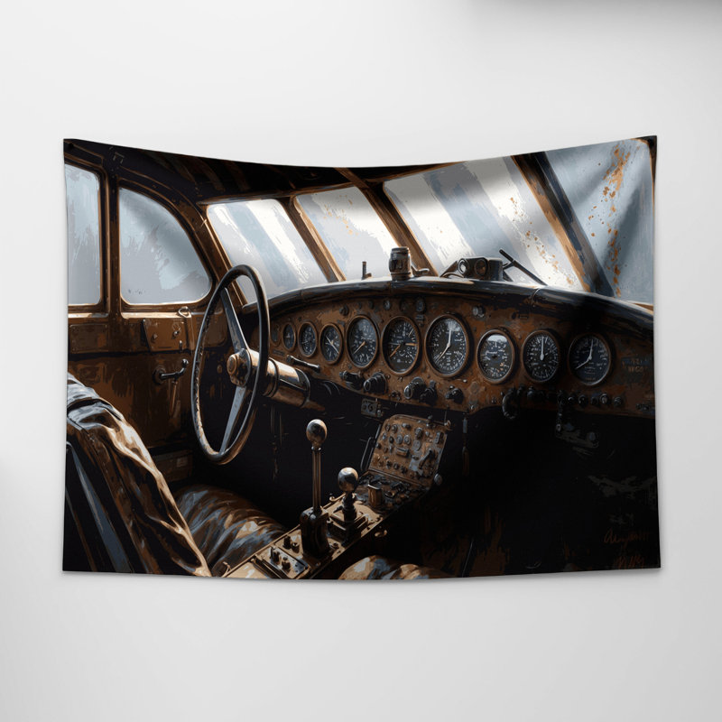 Tapisserie murale «Transagement Cockpit», 68 po x 80 po