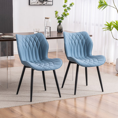 Chaise d'appoint rembourrée en similicuir avec structure en métal