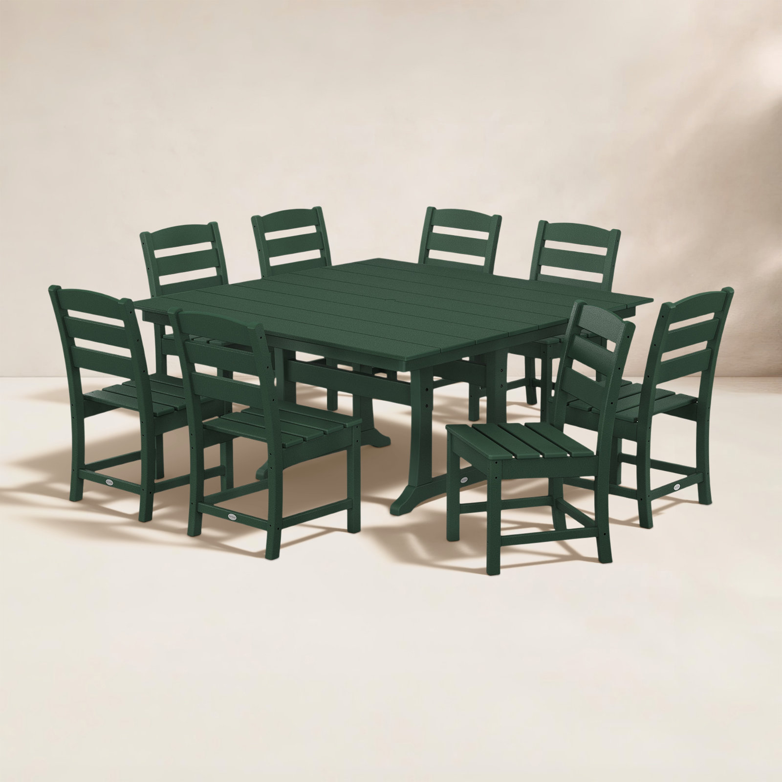 POLYWOOD® Lakeside 60" Patio Dining Set, Green