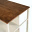 Îlot de cuisine rustique en bois massif, table de préparation en bois d'hévéa avec 2 tablettes ouvertes pour petits espaces
