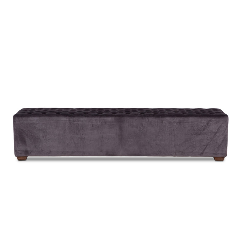 Aportela Upholstered Bench, 17" H x 59.06" W x 18" D, Asphalt Gray
