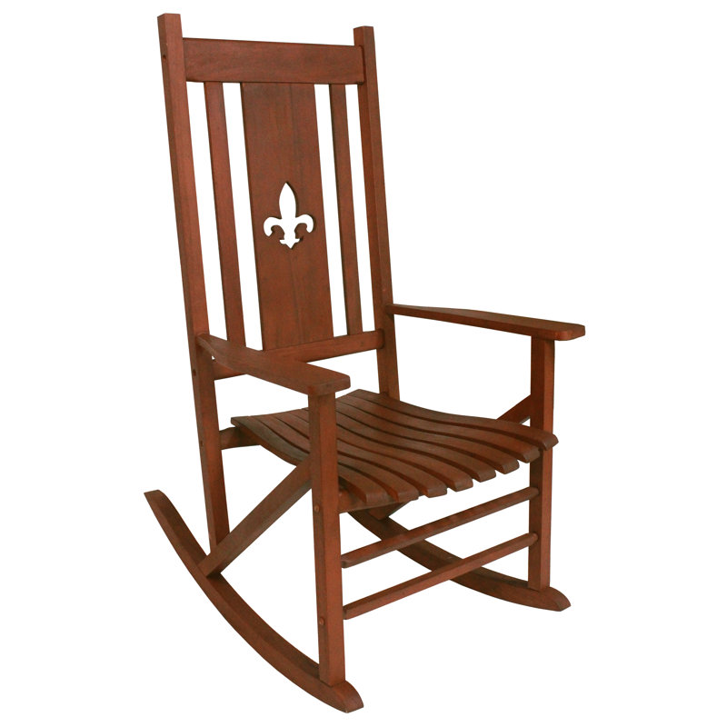 Chaise berçante d'extérieur en bois massif Sejer