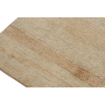 Textural Hand Knotted Wool Striped Area Rug