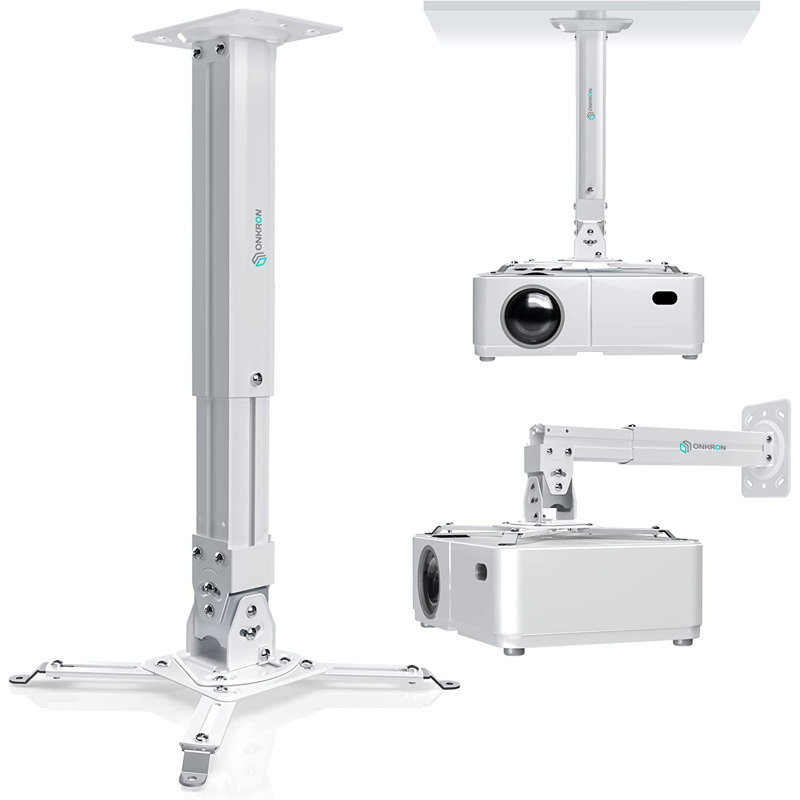 Support universel pour projecteur et plafond jusqu'à 22 lb - Support de projecteur pivotant et inclinable à hauteur réglable