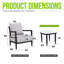 Ensemble de conversation en aluminium 3 pièces avec fauteuil club moderne entièrement soudé et table basse en pierre frittée d'inspiration marbre
