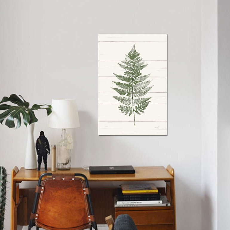 «Fern Print I», impression sur toile, H 12 po x l 8 po x P 0,75 po, Toile tendue, Pas de tapis