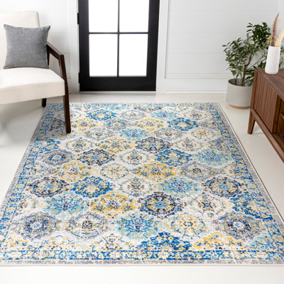 Tapis bleu / multicolore Latrell