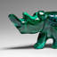 Genuine Polished Malachite Rhino Carving (272.4 Grams)