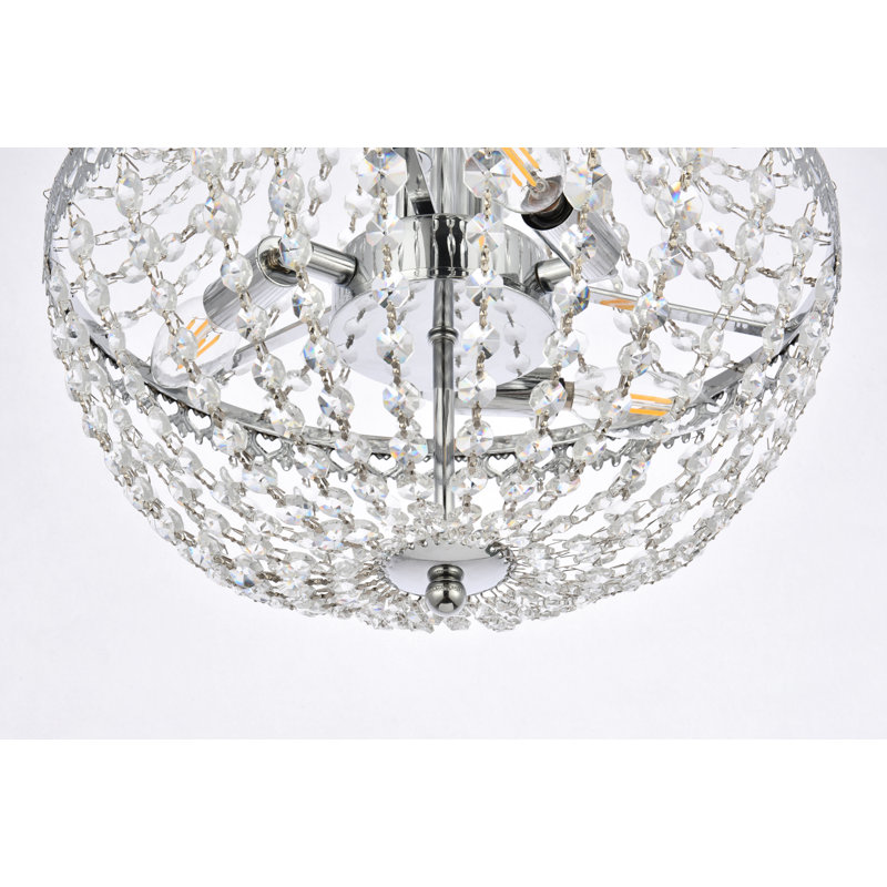 Priyanka 5 - Light Crystal Dimmable Teardrop Chandelier, Chrome