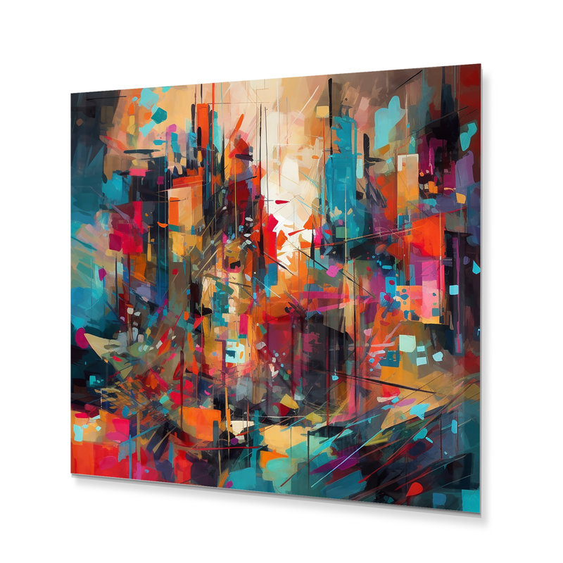 Exploration de la tranquillité abstraite II sur reproduction métallique, H 16 po x l 16 po x P 1 po
